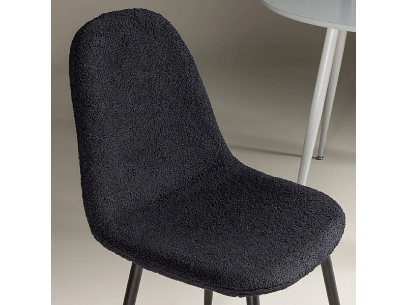 Polar eetkamerstoel teddy zwart.