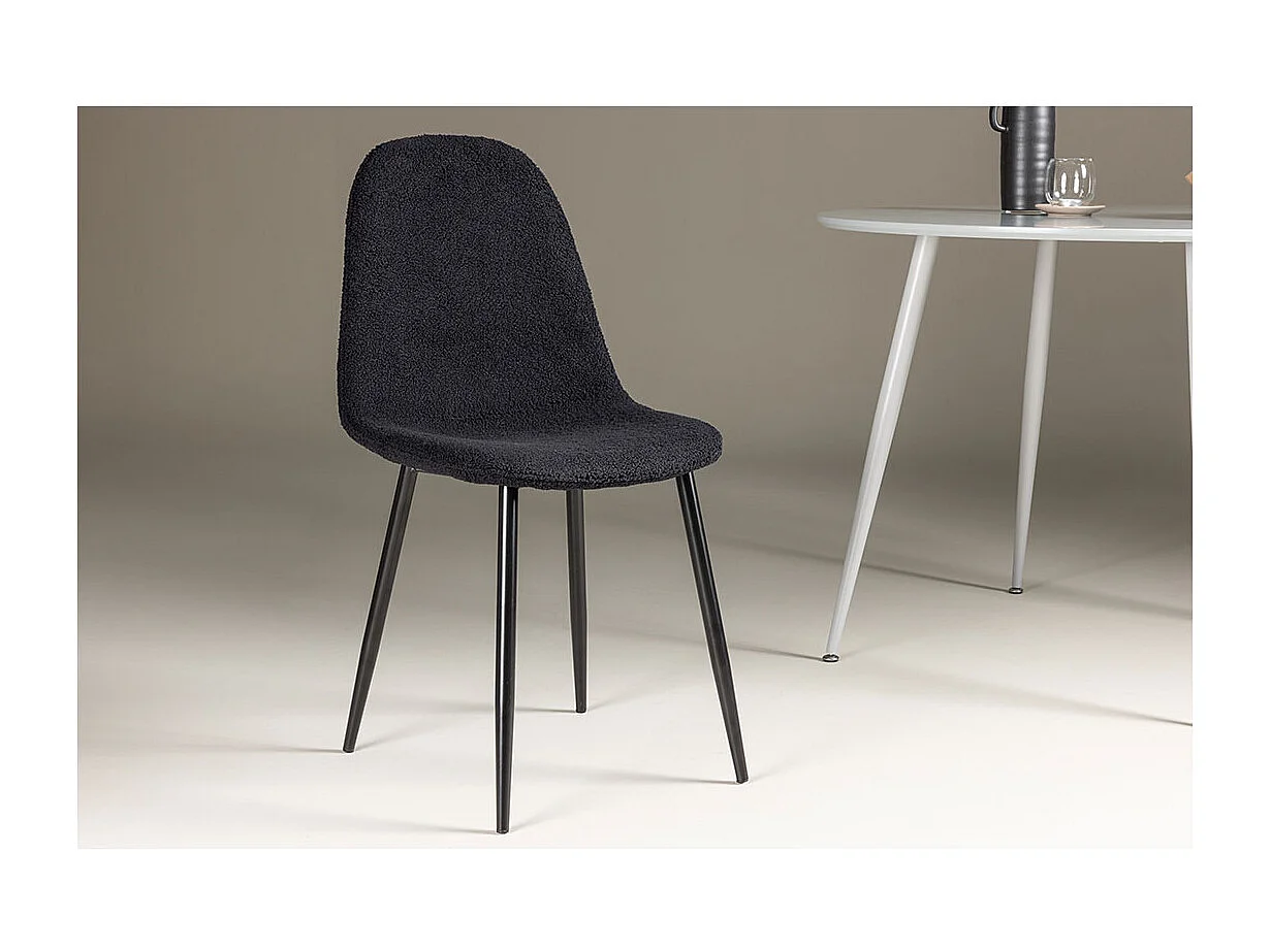Polar chaise de salle à manger teddy noir.
