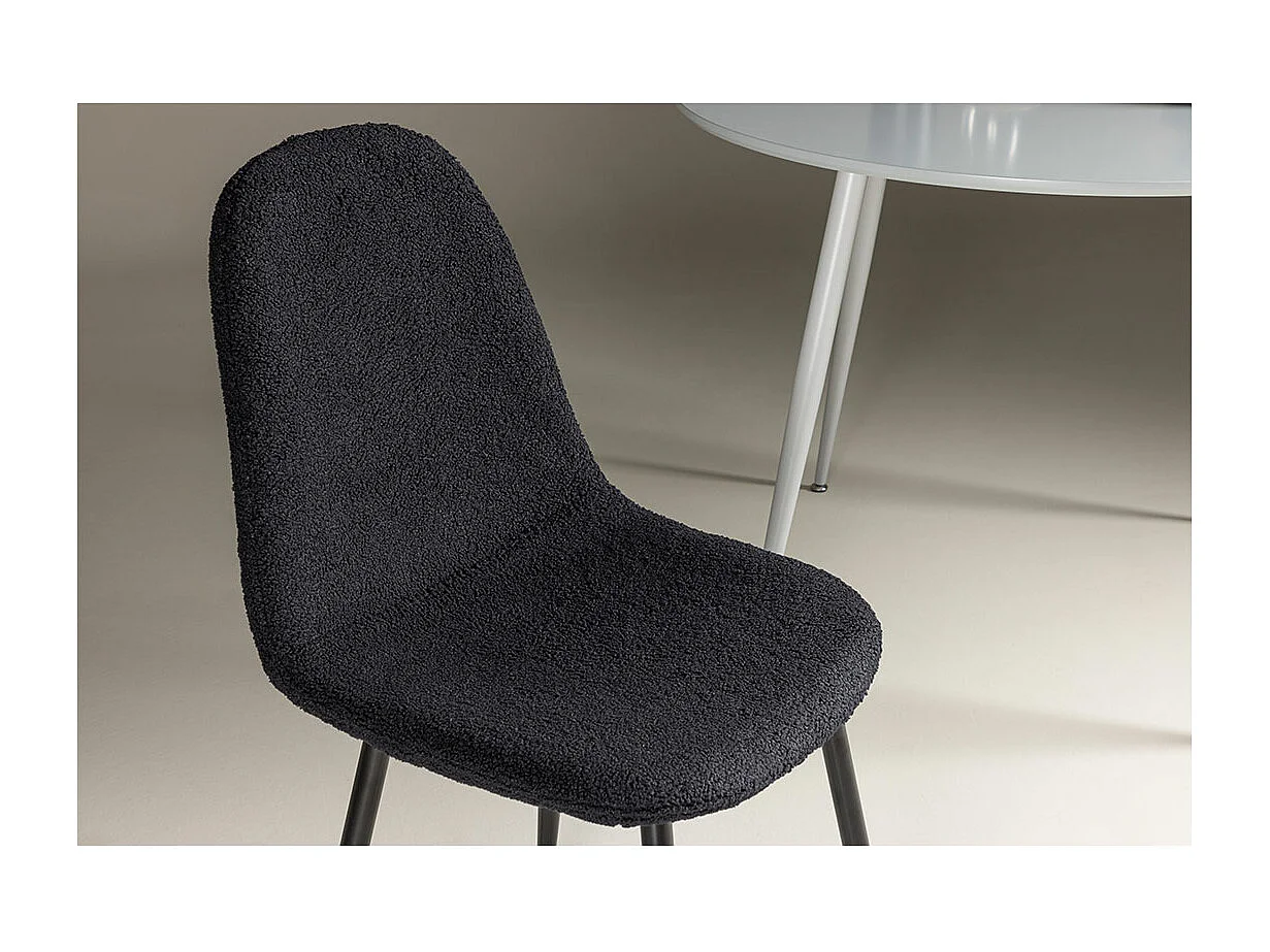 Polar chaise de salle à manger teddy noir.