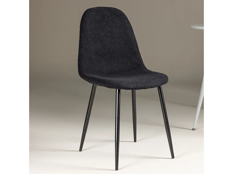 Polar chaise de salle à manger teddy noir.