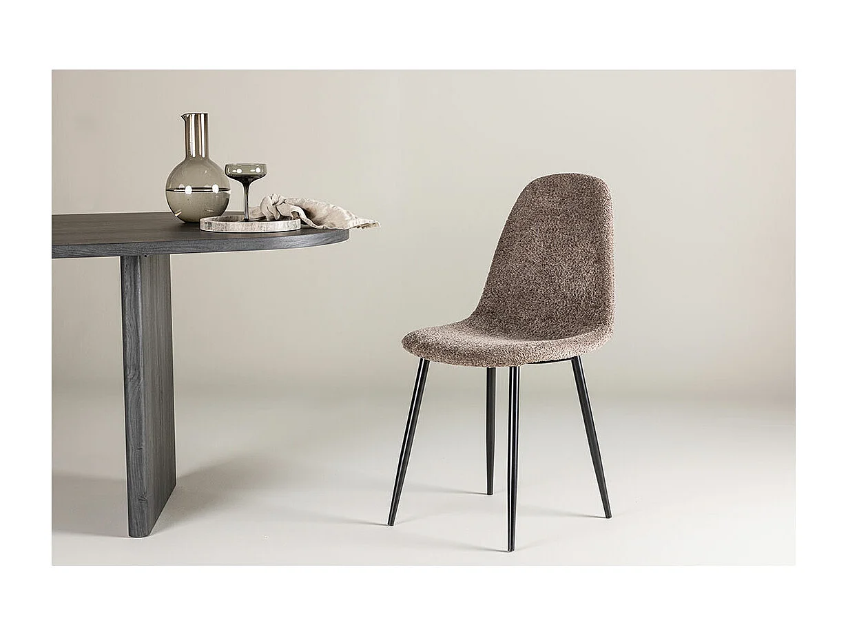Polar Esszimmerstuhl Bouclé grau.