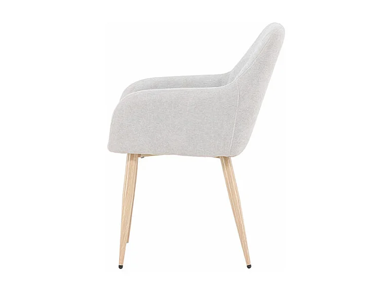 Comfort chaise de salle à manger avec accoudoirs gris clair.