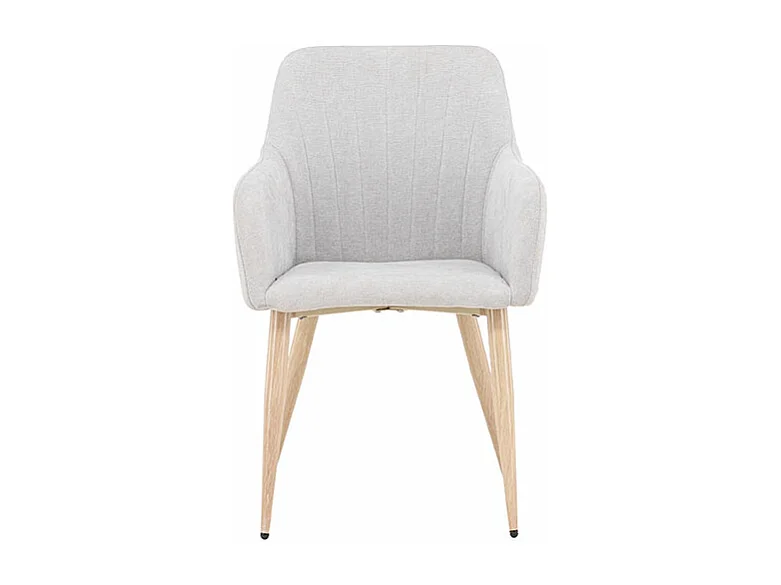 Comfort chaise de salle à manger avec accoudoirs gris clair.