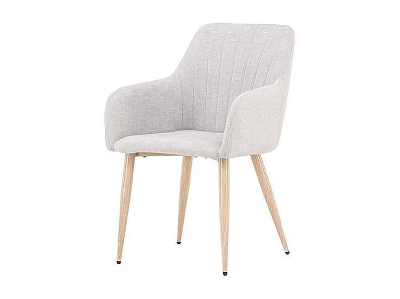 Comfort chaise de salle à manger avec accoudoirs gris clair.