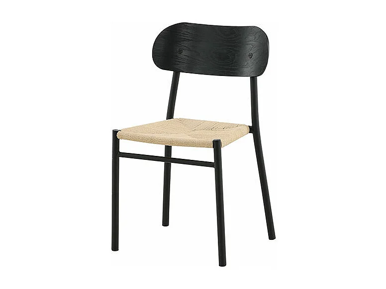 Polly eetkamerstoel zwart, naturel.