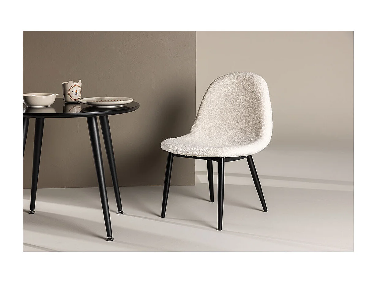 Polar chaise de salle à manger teddy pour enfants blanc.