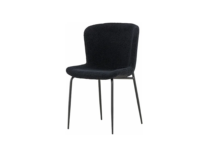 Modesto chaise de salle à manger teddy noir.