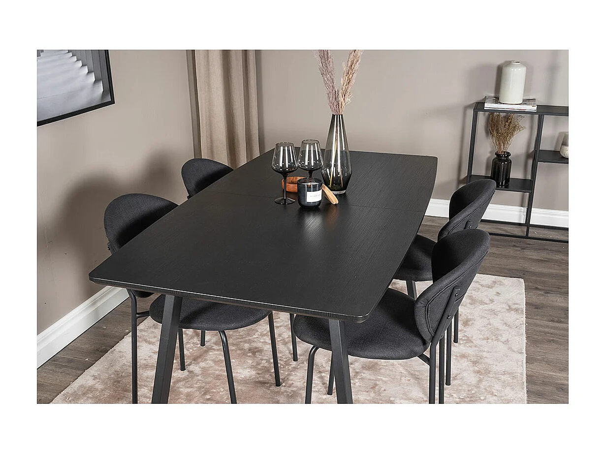 Inca Esstisch 85x160 cm schwarz.