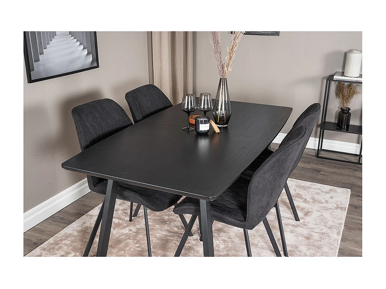 Inca Esstisch 85x160 cm schwarz.