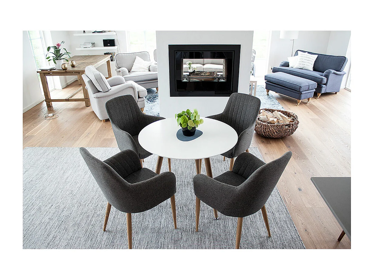 Polar eetkamertafel Ø90 cm wit.