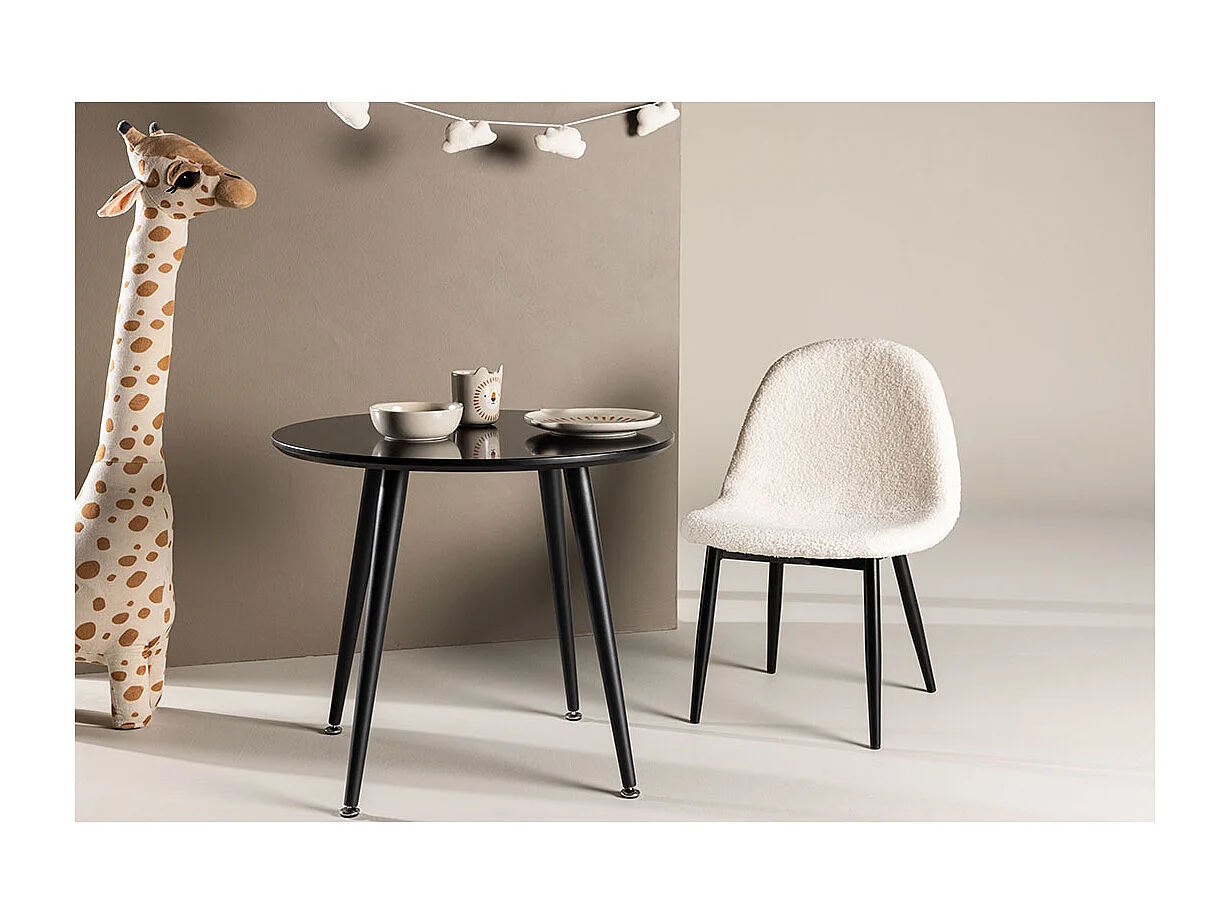 Plaza eetkamertafel voor kinderen Ø60 cm zwart.