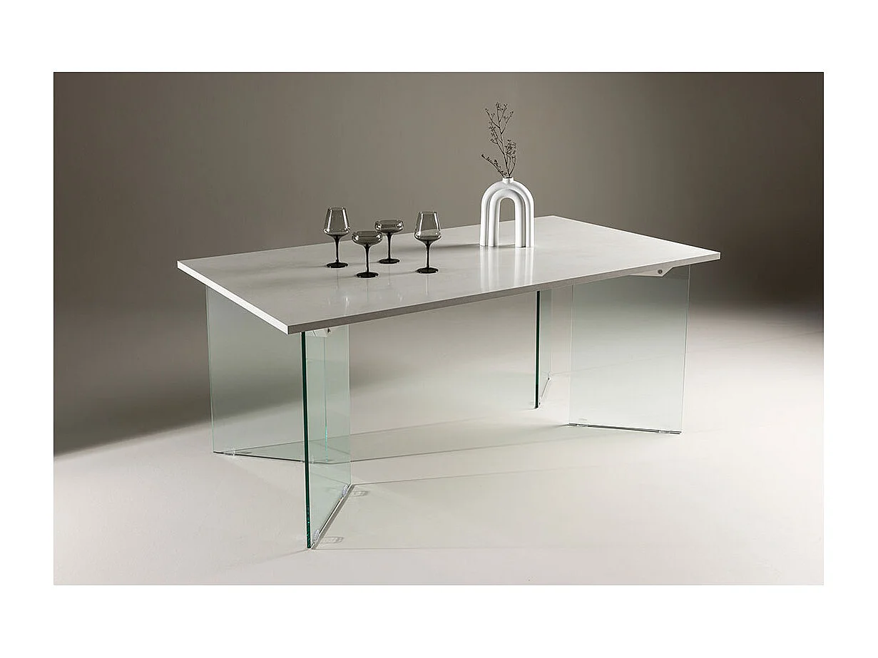 Ester table de salle à manger 90x180 cm gris clair.