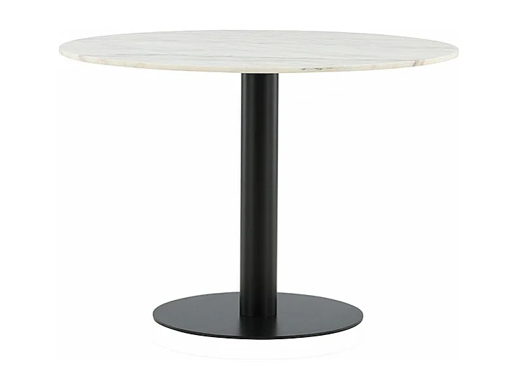 Table à Manger en Marbre "Estelle" 106cm Blanc & Noir