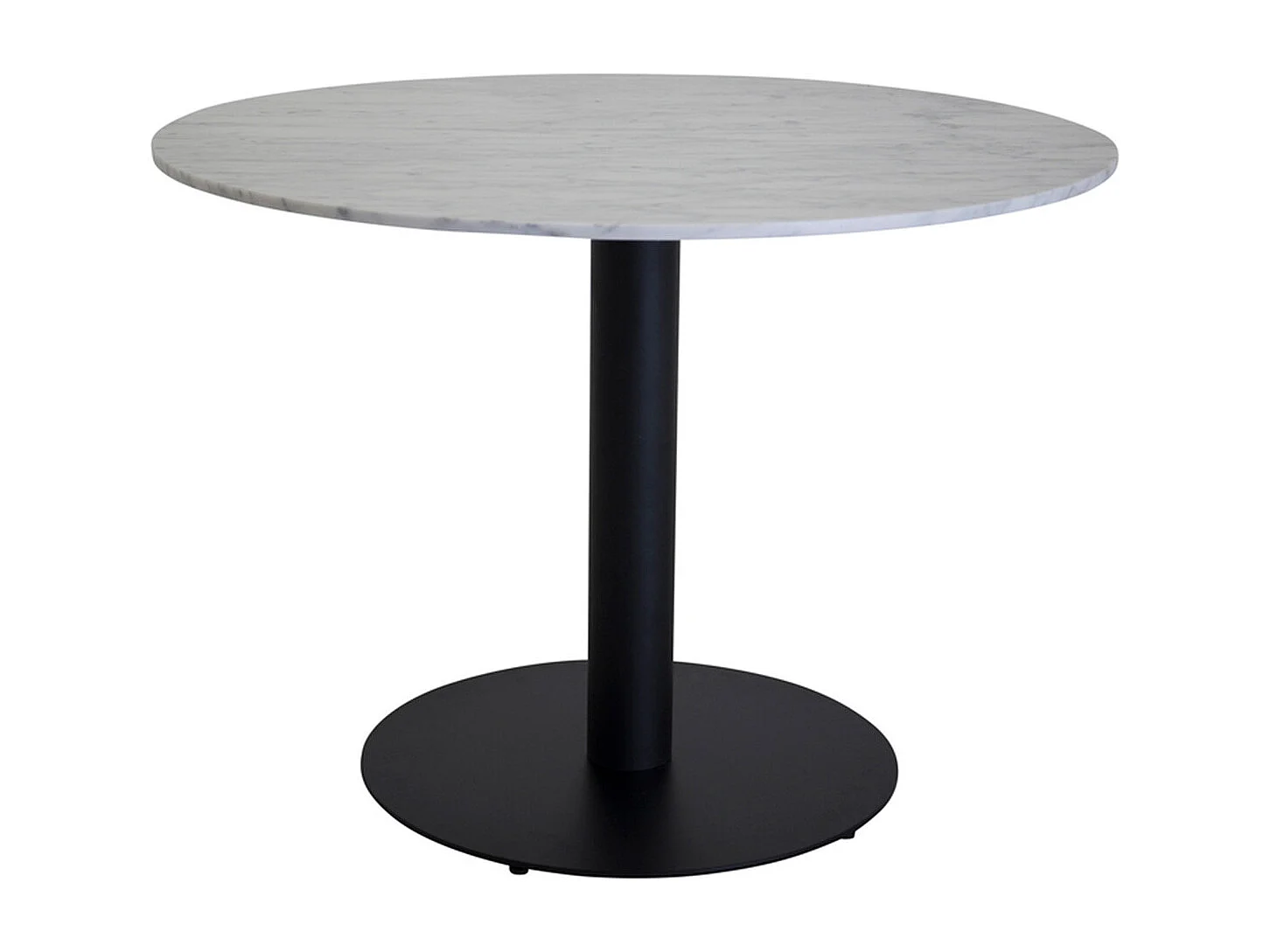 Table à Manger en Marbre "Estelle" 106cm Blanc & Noir