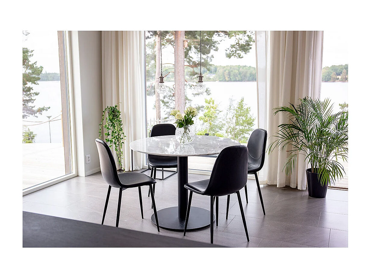 Estelle table de salle à manger Ø106 cm blanc.