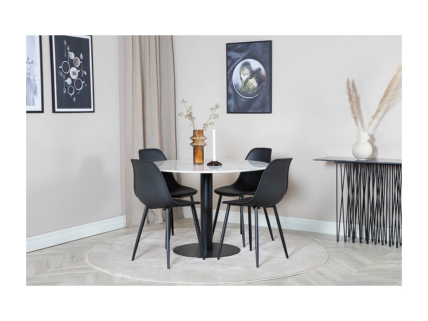 Estelle table de salle à manger Ø106 cm blanc.