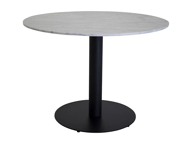 Table à Manger en Marbre "Estelle" 106cm Blanc & Noir