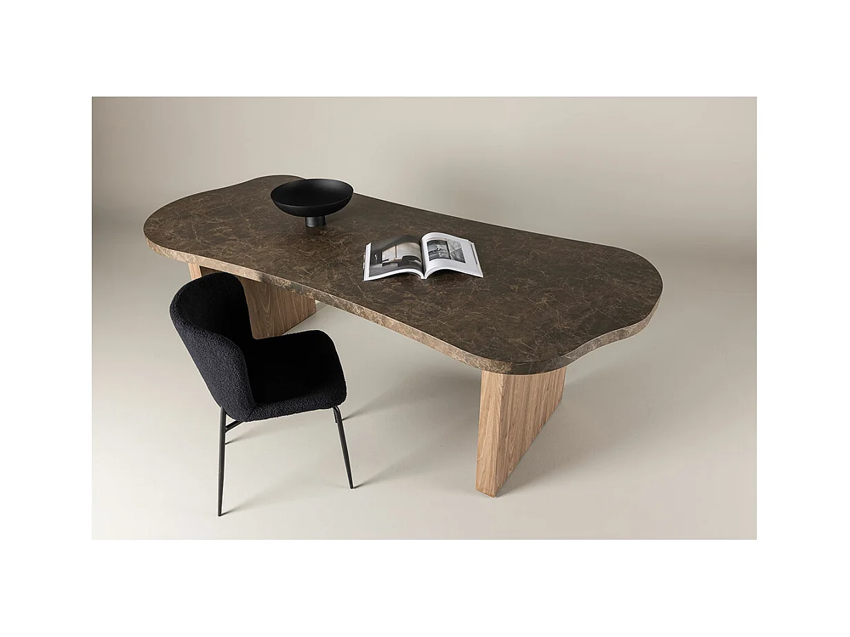 Table à Manger Design "Eleonora" 230cm Marron