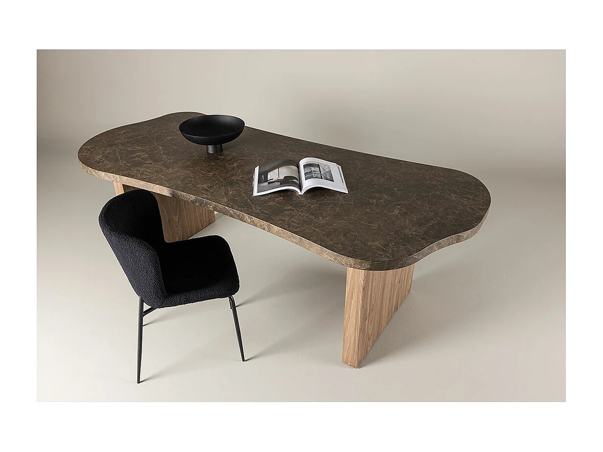 Table à Manger Design "Eleonora" 230cm Marron