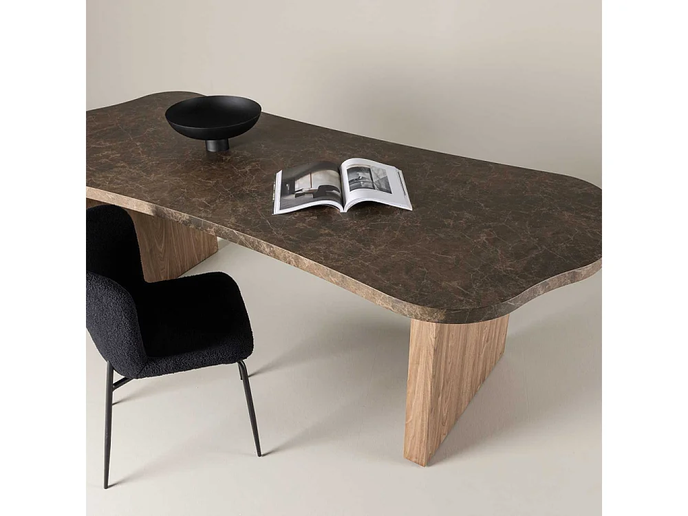 Table à Manger Design "Eleonora" 230cm Marron