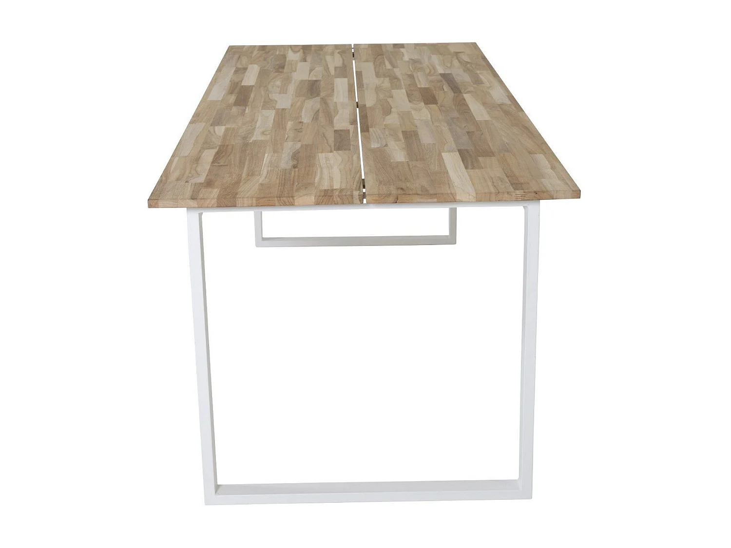 Table à Manger Design "Cirebon" 200cm Naturel & Blanc