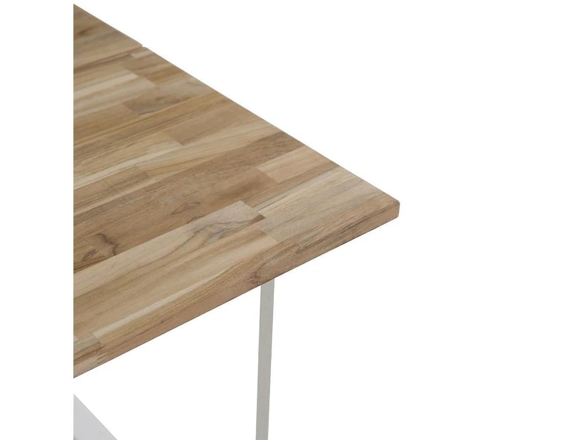 Table à Manger Design "Cirebon" 200cm Naturel & Blanc