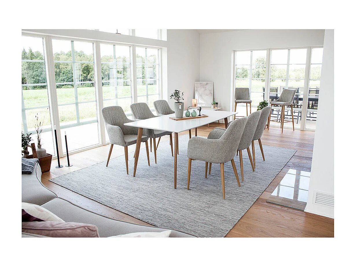 Table à Manger "Polar" 120cm Blanc & Naturel