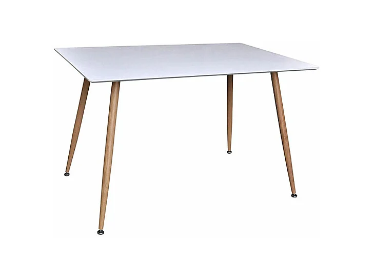 Table à Manger "Polar" 120cm Blanc & Naturel