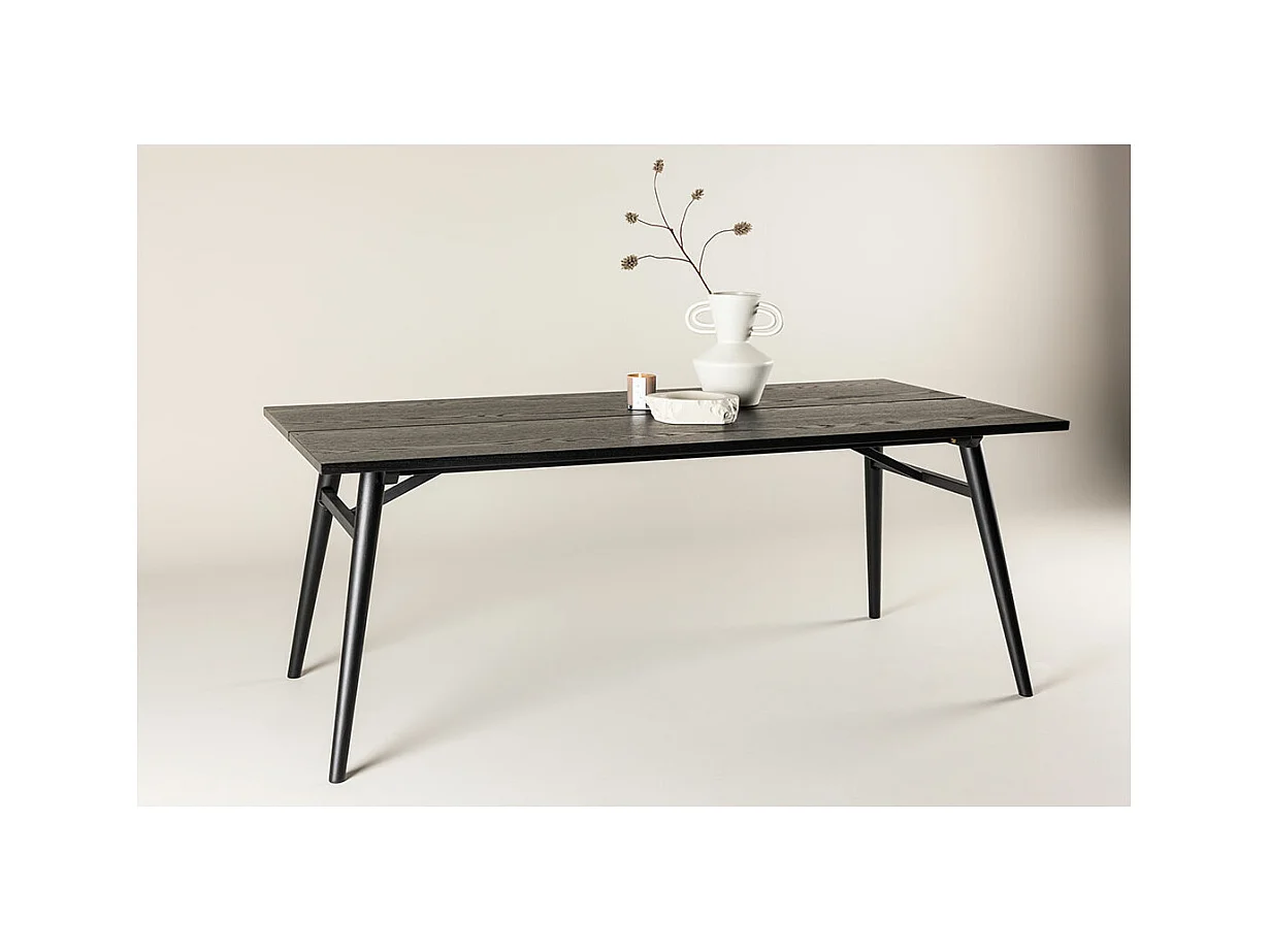 Sleek eetkamertafel 95x195 cm zwart.