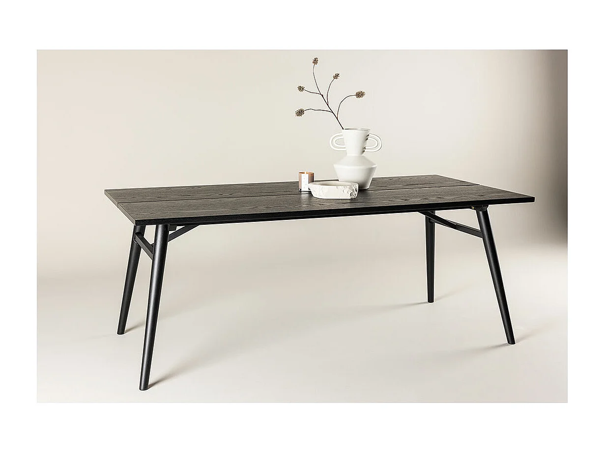 Sleek eetkamertafel 95x195 cm zwart.