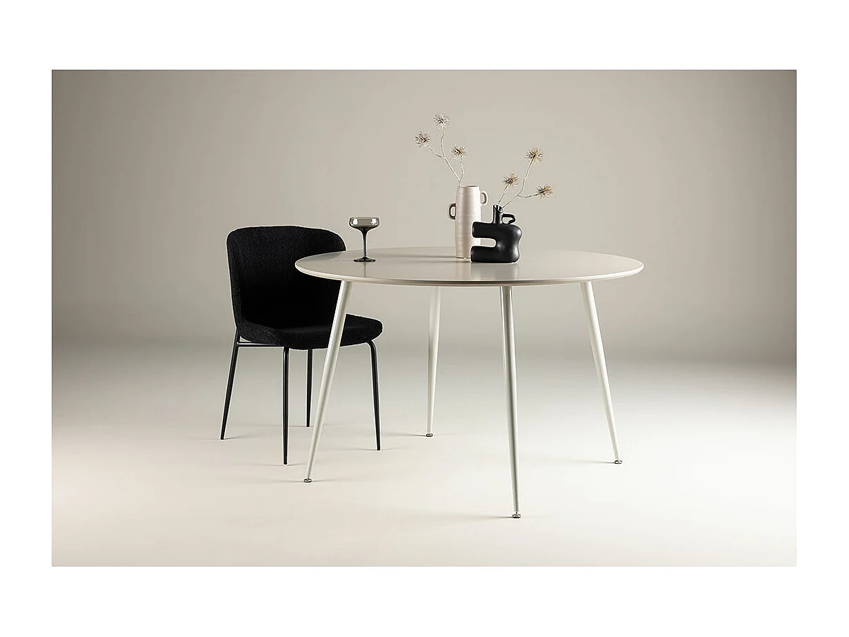 Table à Manger Ronde "Plaza" 120cm Beige