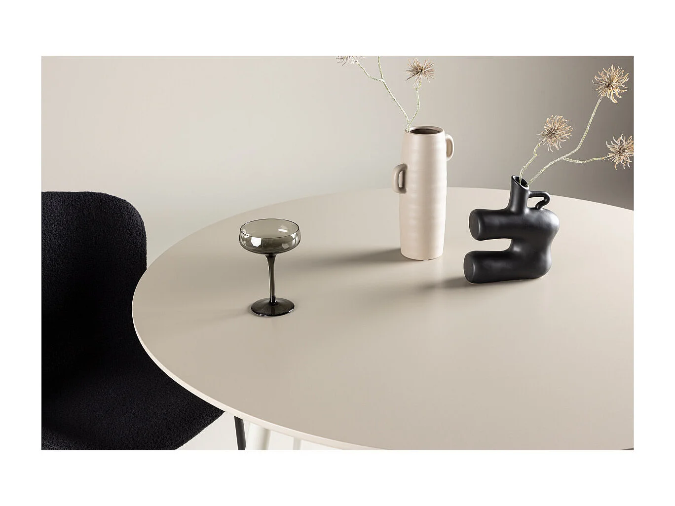 Table à Manger Ronde "Plaza" 120cm Beige