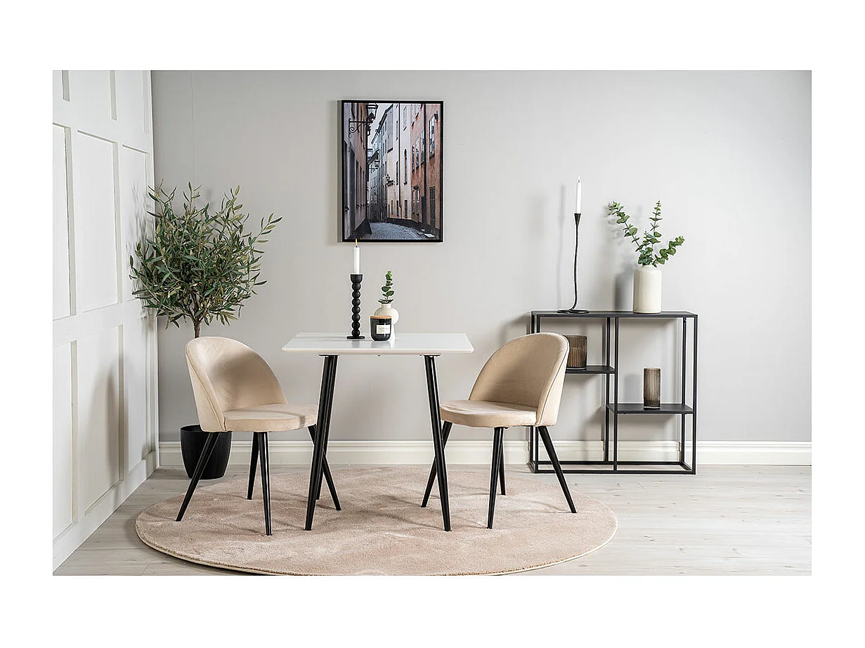 Polar eetkamertafel 80x80 cm wit.