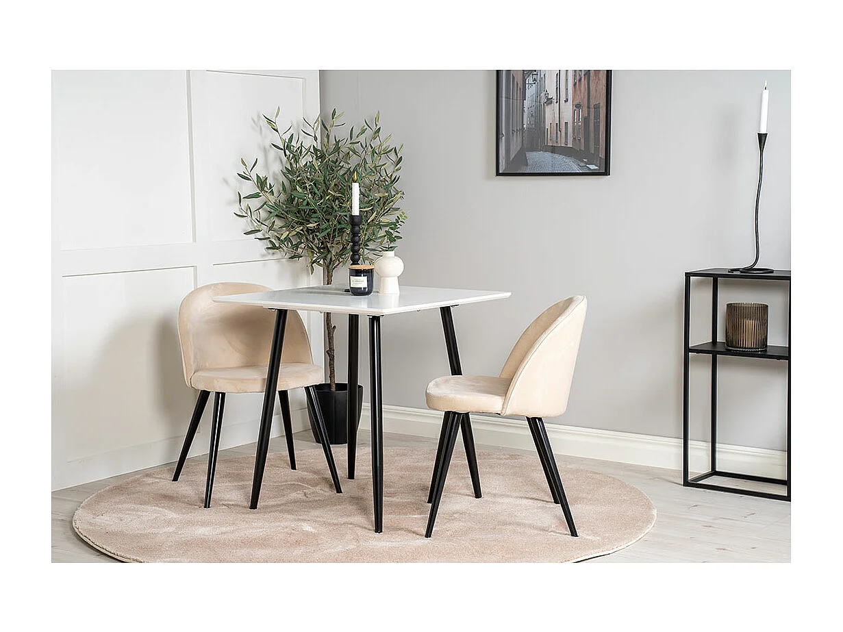 Table à Manger "Polar" 75cm Blanc & Noir