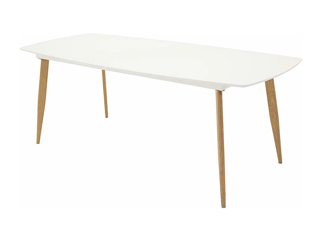 Table à Manger "Polar" 240cm Blanc & Naturel