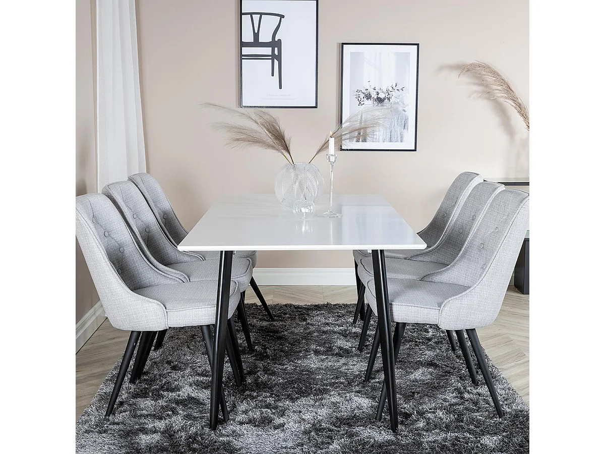 Polar eetkamertafel 90x180 cm wit.