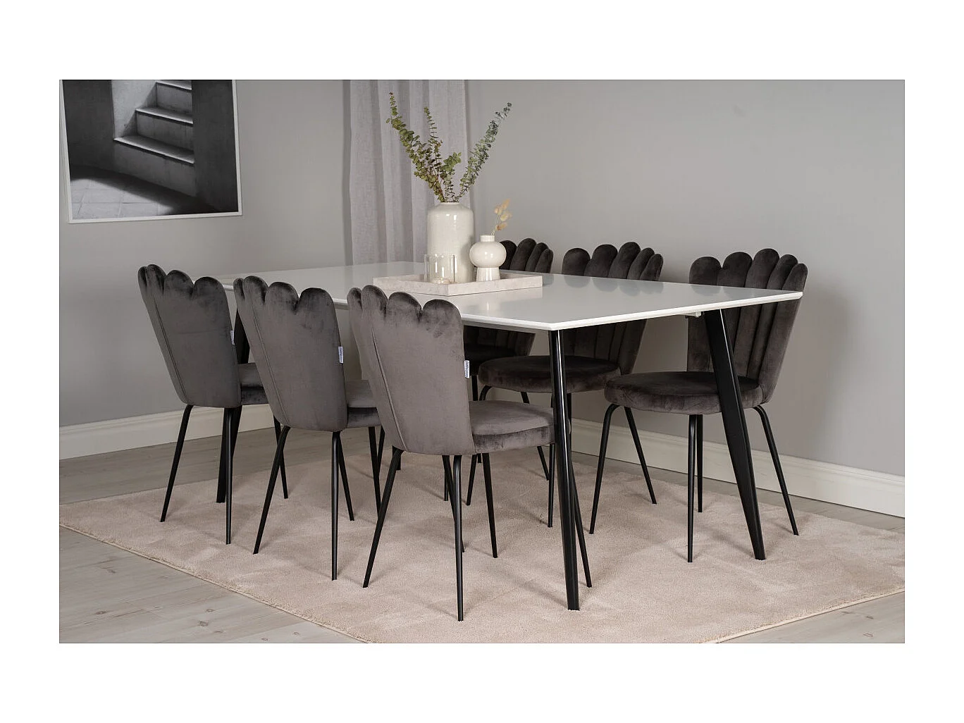 Polar eetkamertafel 90x180 cm wit.