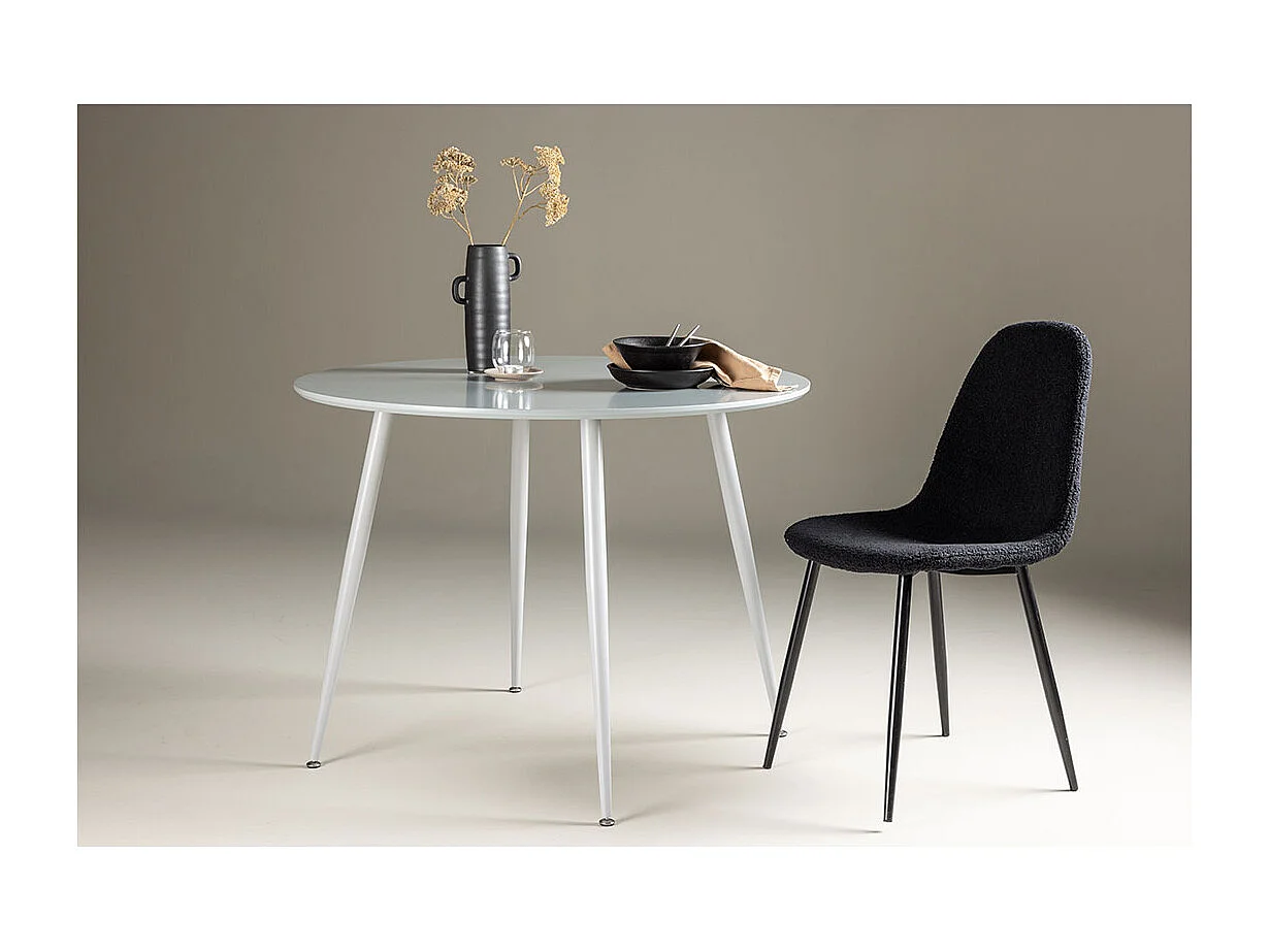 Plaza table de salle à manger Ø100 cm gris.