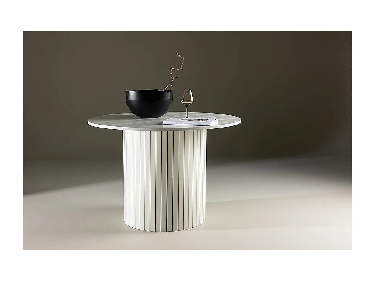 Härön eetkamertafel Ø110 cm wit.