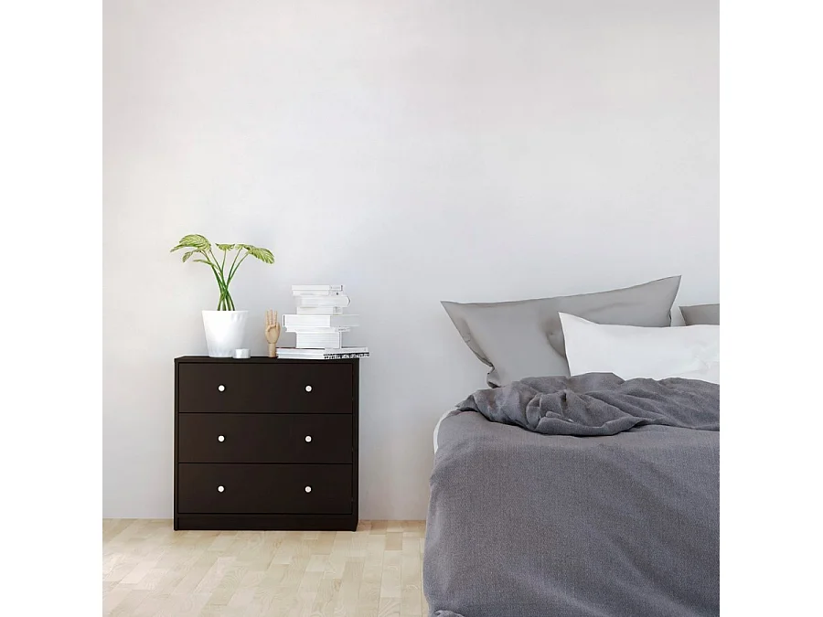 Maria Commode à 3 tiroirs, noir.