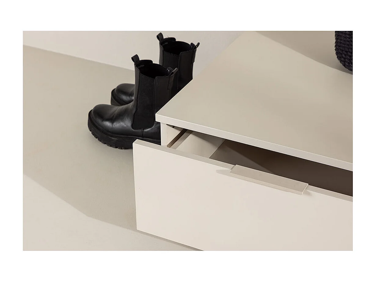 Table de Chevet 2 Tiroirs "Nice" 29cm Beige