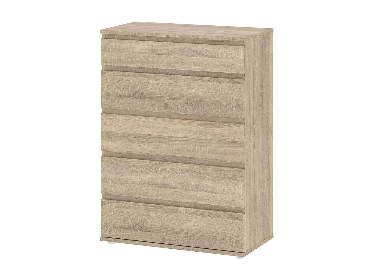 Nora Commode B 5 tiroirs. Finition chêne.