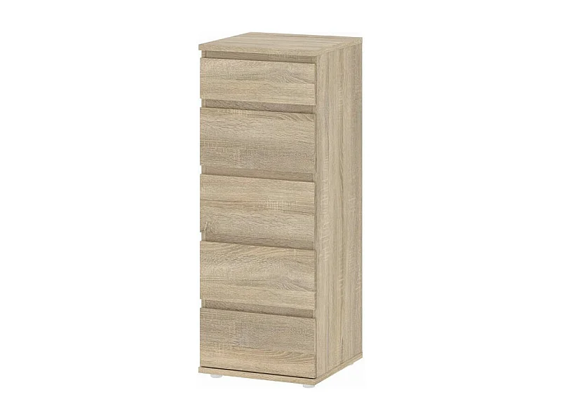 Nora Commode A, 5 tiroirs, imitation chêne