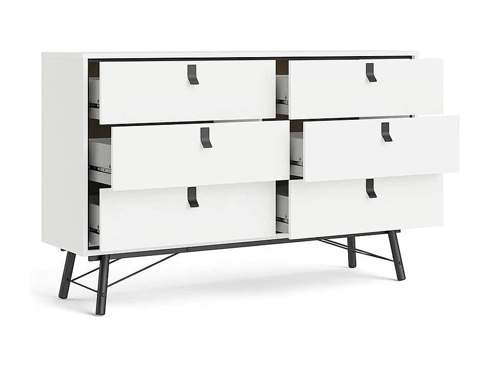 Rye Commode large 6 tiroirs, blanc mat.