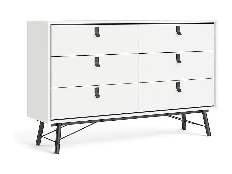 Rye Commode large 6 tiroirs, blanc mat.