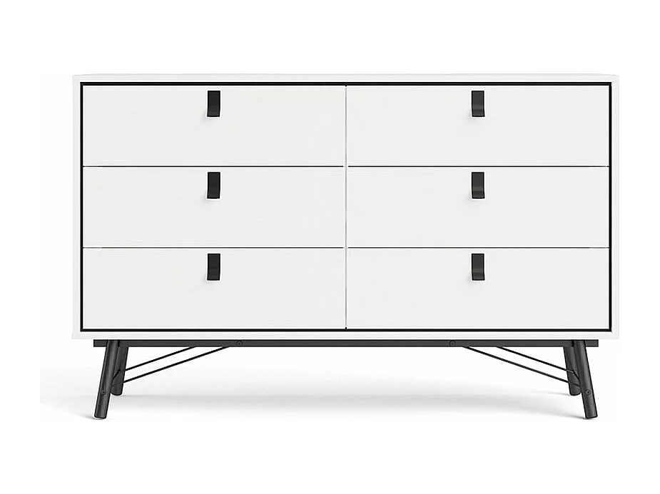 Rye Commode large 6 tiroirs, blanc mat.