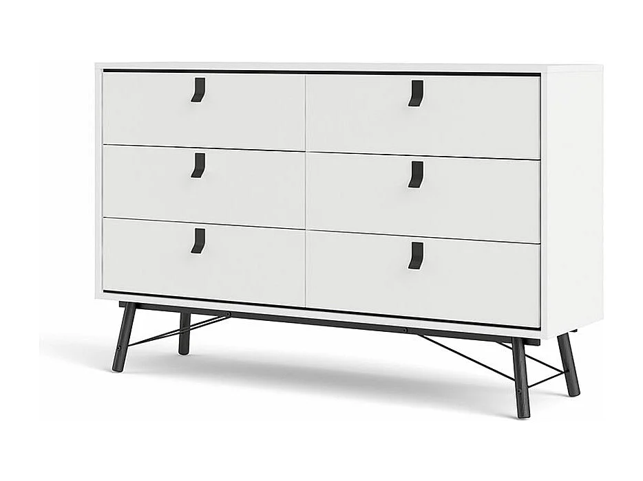 Rye Commode large 6 tiroirs, blanc mat.