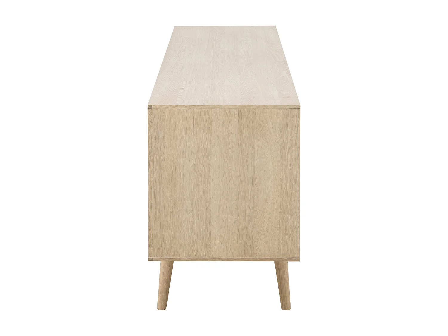 Canes Buffet avec 2 portes en plaqué chêne et chêne massif blanc délavé.