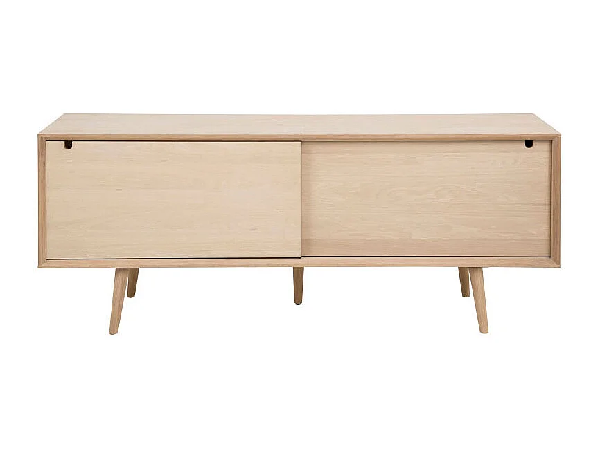 Canes Buffet avec 2 portes en plaqué chêne et chêne massif blanc délavé.