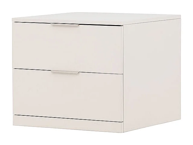 Table de Chevet 2 Tiroirs "Nice" 52cm Beige